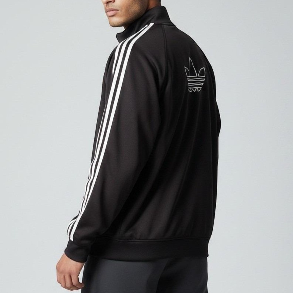 Adidas Mens Superstar Track Jacket Vintage Trefoil Logo 90's Black White Size M - Picture 8 of 16